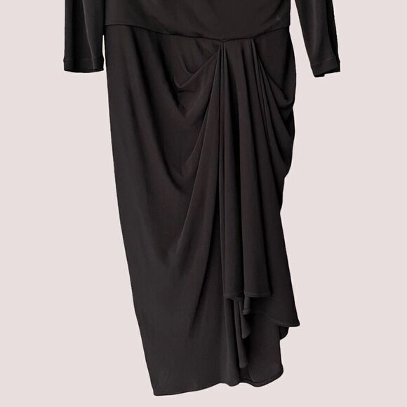 KAREN MILLEN EUC Jersey drape midi in Black Size 10 - Picture 3 of 8